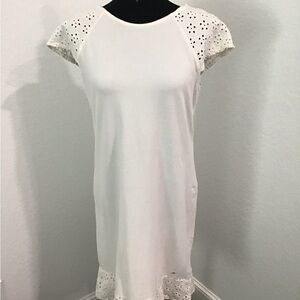 Tommy Hilfiger Cream Dress with Eyelet Detail